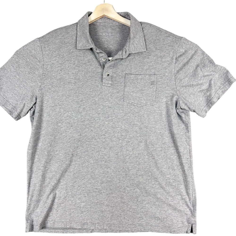 Free Fly Polo Shirt Mens XL Gray Bamboo Heritage Pocket Golf Performance Casual